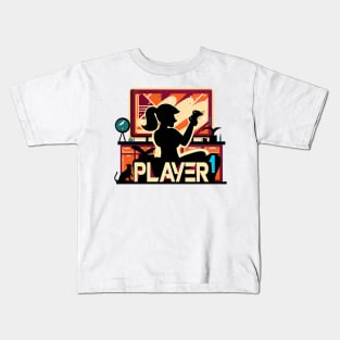 Player One Girlfriend Couple Matching Video Game Kids T-Shirt